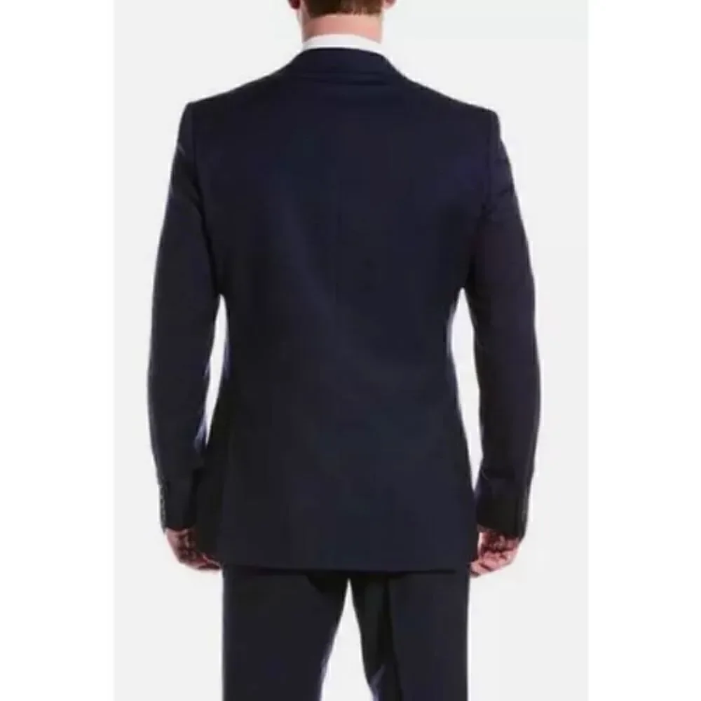 Zanetti Made in Italy Black 2 Button 80% Wool Blazer NWOT Size 46 Long
